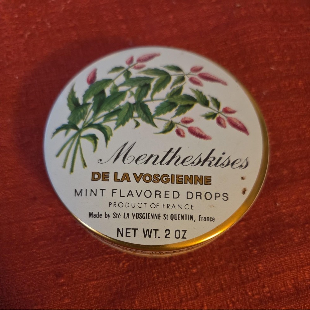 VTG Mentheskises Collectible Tin French France Candy 2 1/4 Ounces La Vosgienne